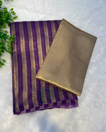 Purple Pure Tissue Stripes Saree 11