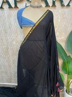 Black n Blue Mul Cotton Saree 101