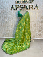 Pista Green Raw Silk Ikkat Weaving Saree 81