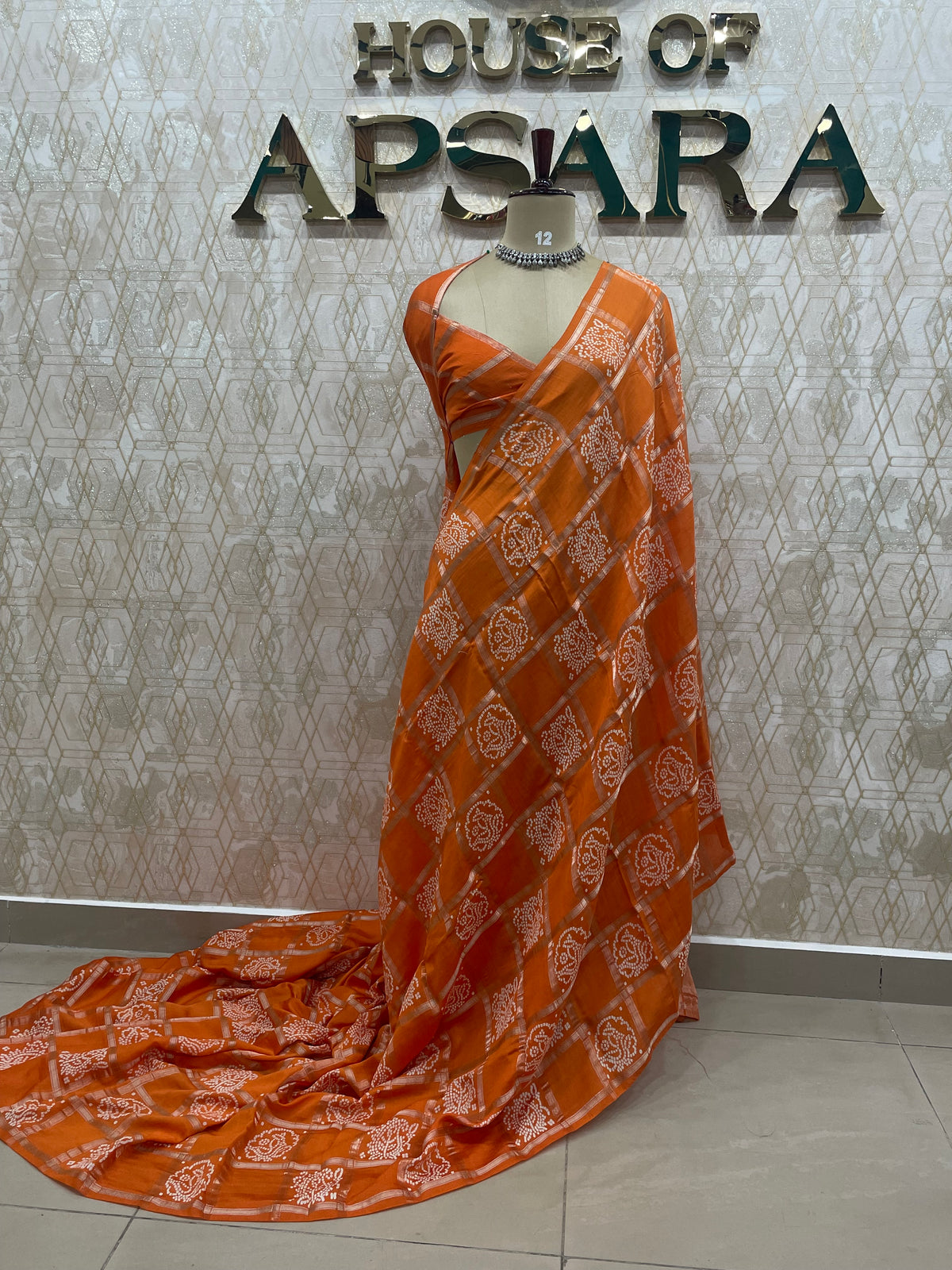 Orange Assam Silk Saree 23