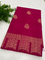 Rani Pink Pure Tussar Designer saree 02