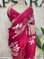 Rani Pink Tissue Crepe Half n Half Saree 93