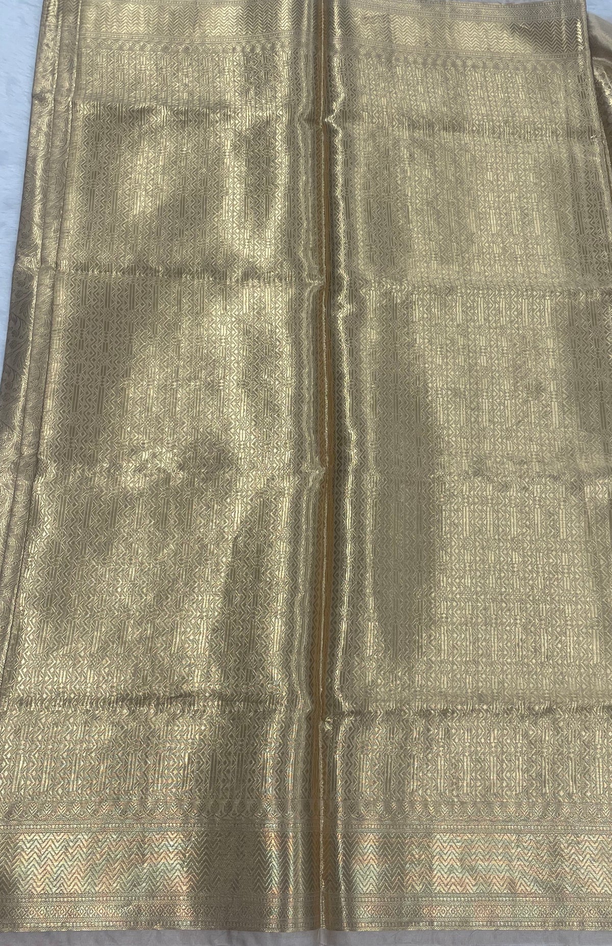 Gold Pure Tissue Brocade Saree 11