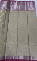 Gold n Pink Brocade Semi Kanchi Tissue Saree