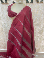 Maroon Jute Lenin Saree 78