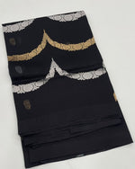 Black Pure Kora Designer saree 02