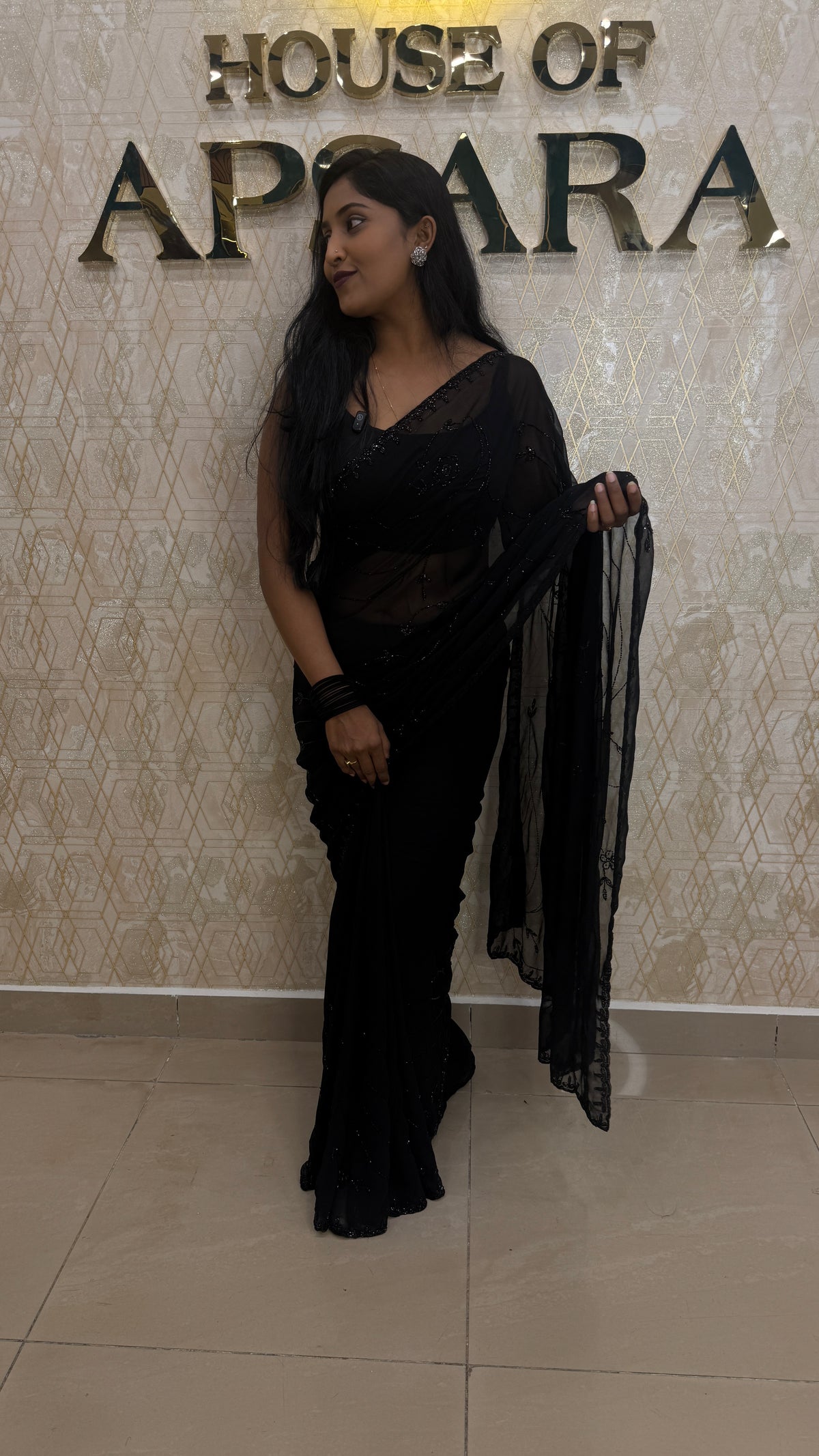 Black Katdana Work Designer Saree 90