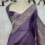 Purple Banarasi Tussar Georgette Saree 308