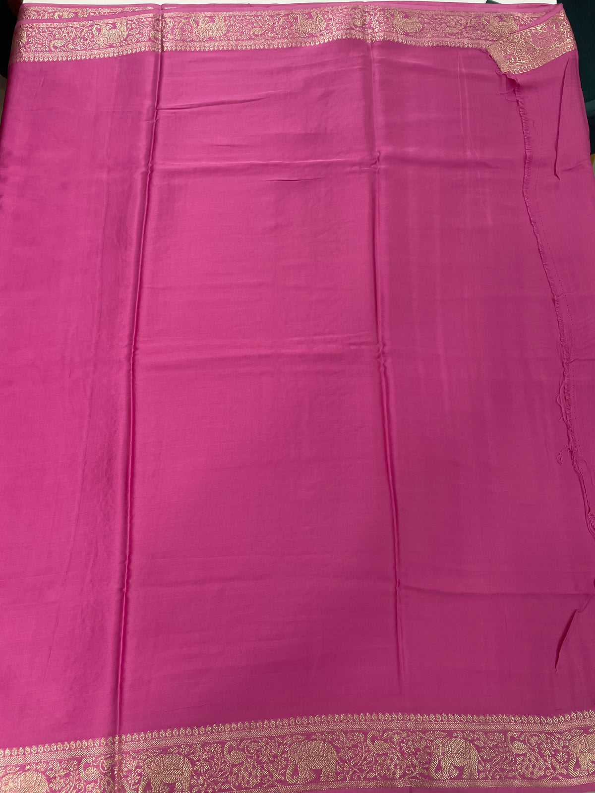 Baby Pink Satin Mashru Silk Saree 07