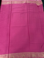 Baby Pink Satin Mashru Silk Saree 07