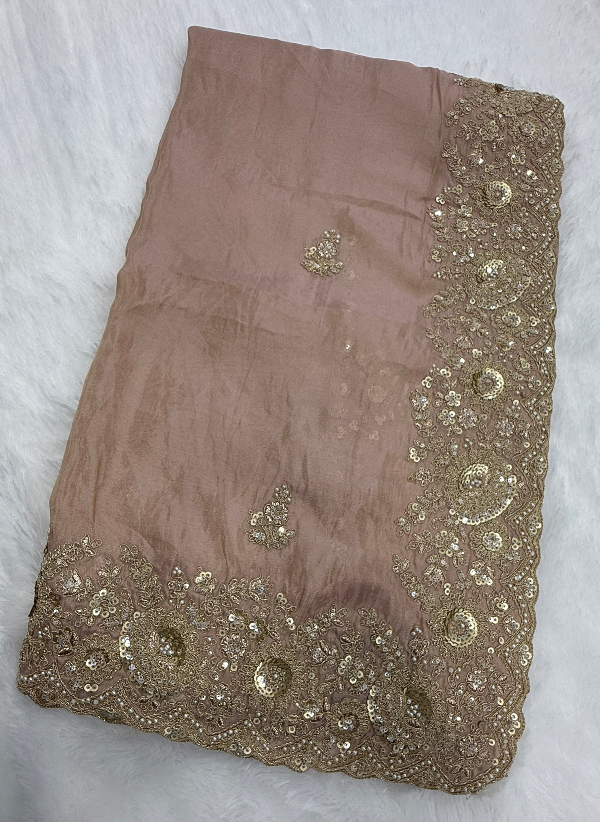 Baby Pink Shimmer Designer Saree