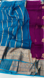 Wine Pure Kora Organza Antique saree 02
