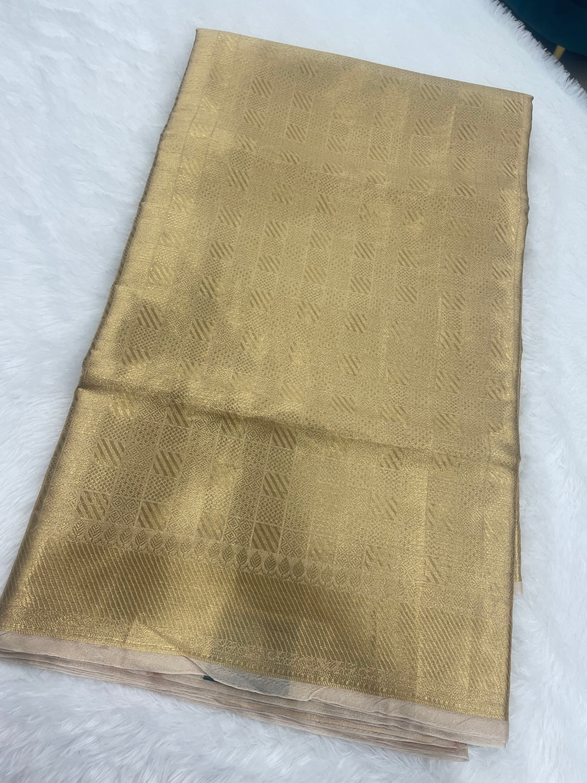 Gold Pure Tissue Brocade Saree 11