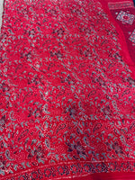 Red Dola Silk Ajrakh Print Saree 18