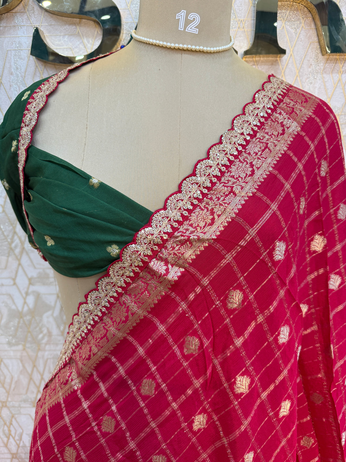 Pink Wrinkle Chiffon Saree Traditional Concept