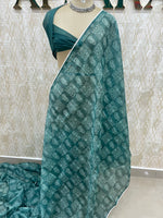 Green Soft Cotton Block Print Saree 46