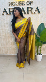 Purple n Yellow Semi Silk Saree 95