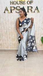 Grey n Black ZariKota Check’s Saree 89