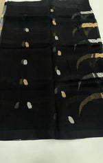 Black Pure Kora Designer saree 02