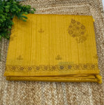 Yellow Soft Tussur Hakkoba Embroidery Saree 21