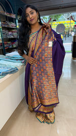 Purple Tussur Crepe Position weaving Saree 85