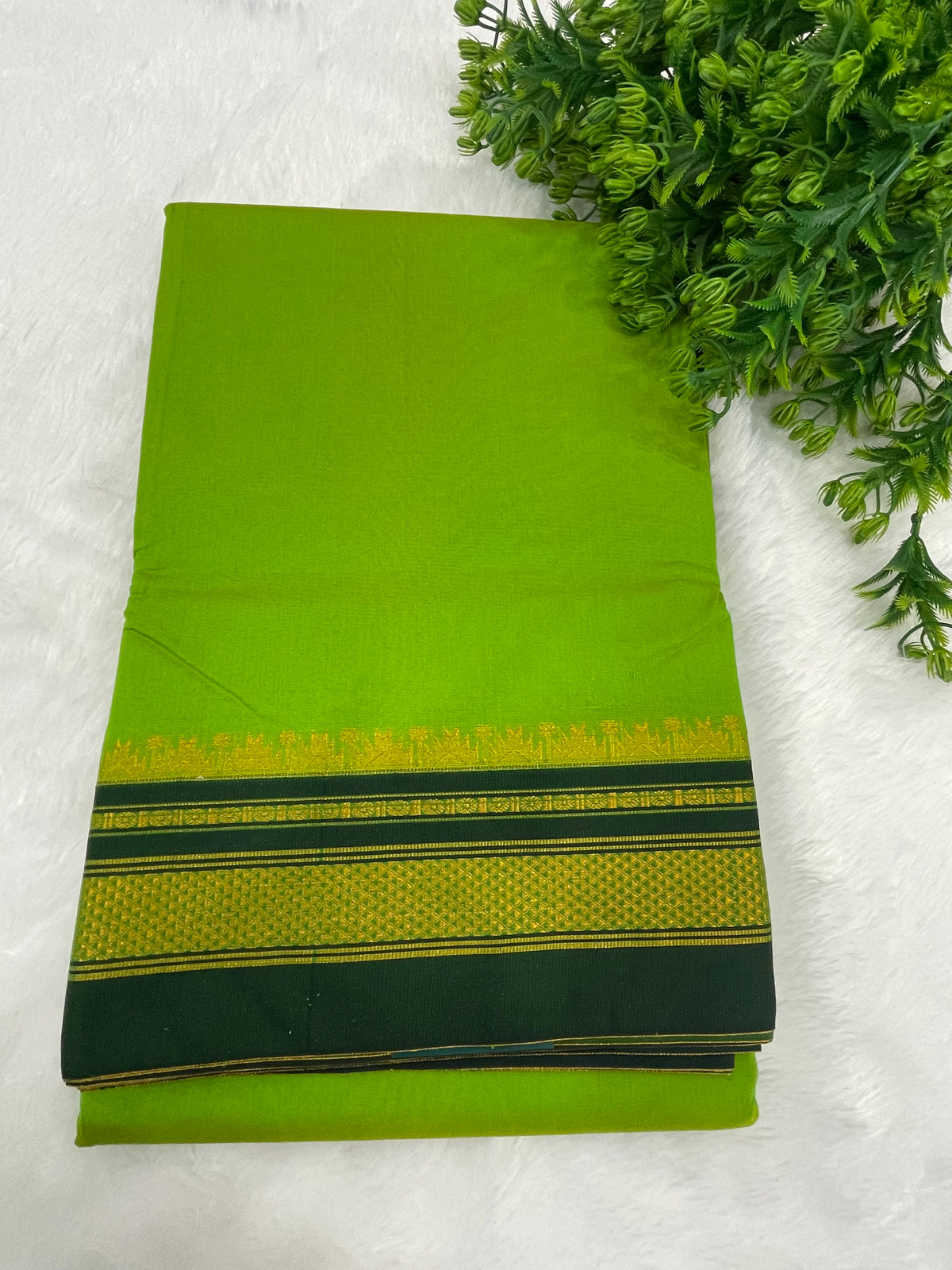 Green Cotton Silk Ilkal Saree 10
