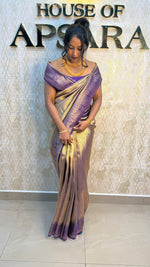 Gold n Purple Soft Tissue Saree 11