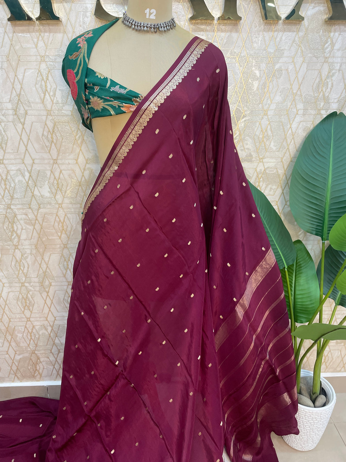Maroon Semi Silk Saree 105