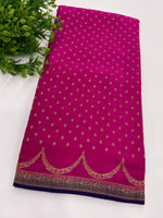 Pink Pure Banarasi Crepe Saree 03