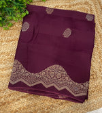 Wine Satin Mashru Kota Check’s Fusion Saree 31