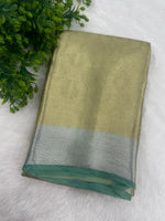 Gold n Green Pure Tissue Brocade Saree 11