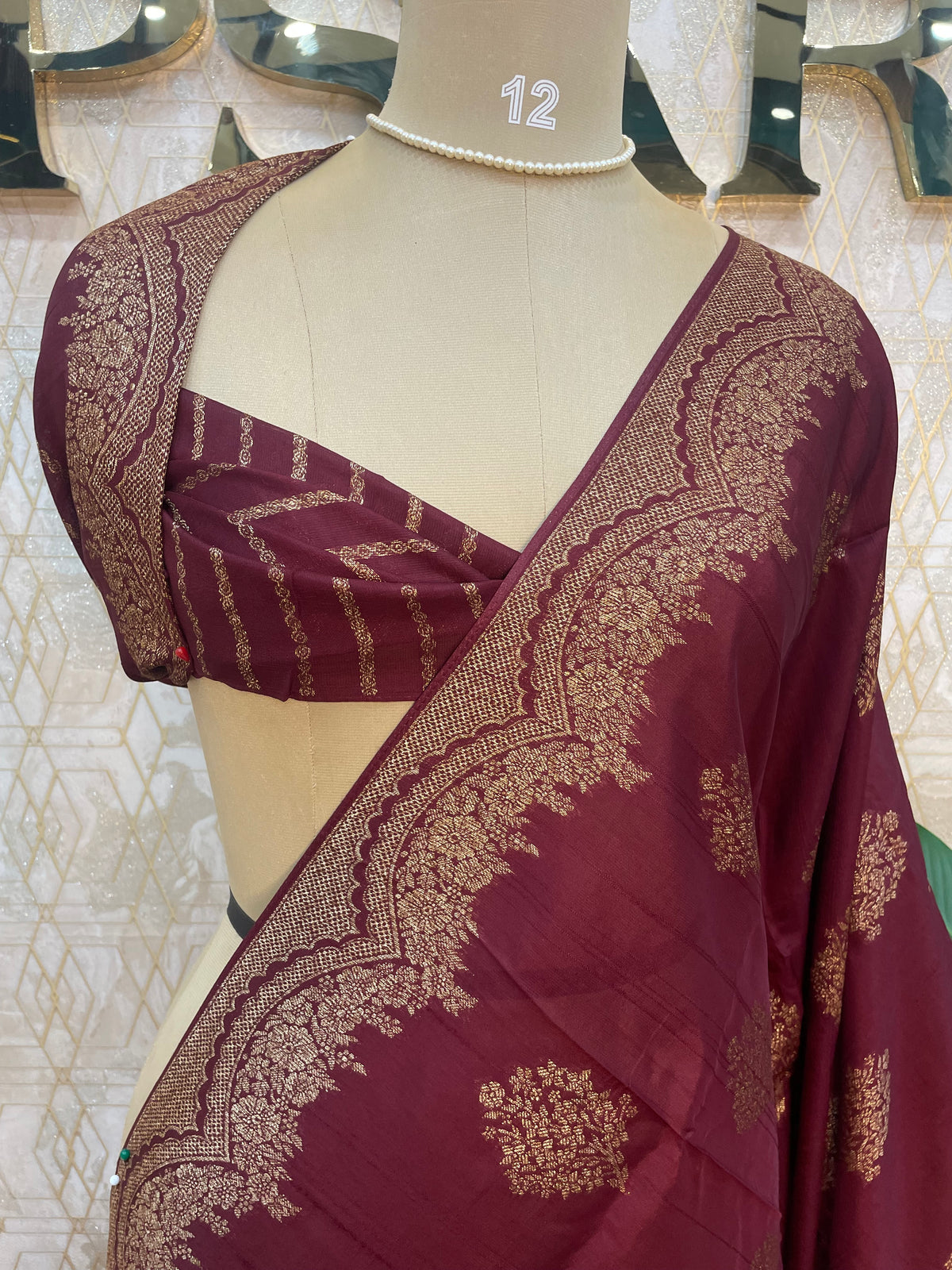 Maroon Banarasi Tussur Saree 102