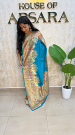 Blue Tussur Crepe Position weaving Saree 85
