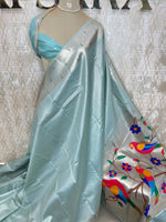 Blue Tissue Paithani Border Saree 76