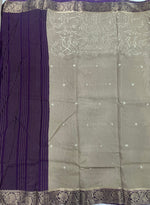 Chickoo Tussur Crepe Sequence Work Saree 21