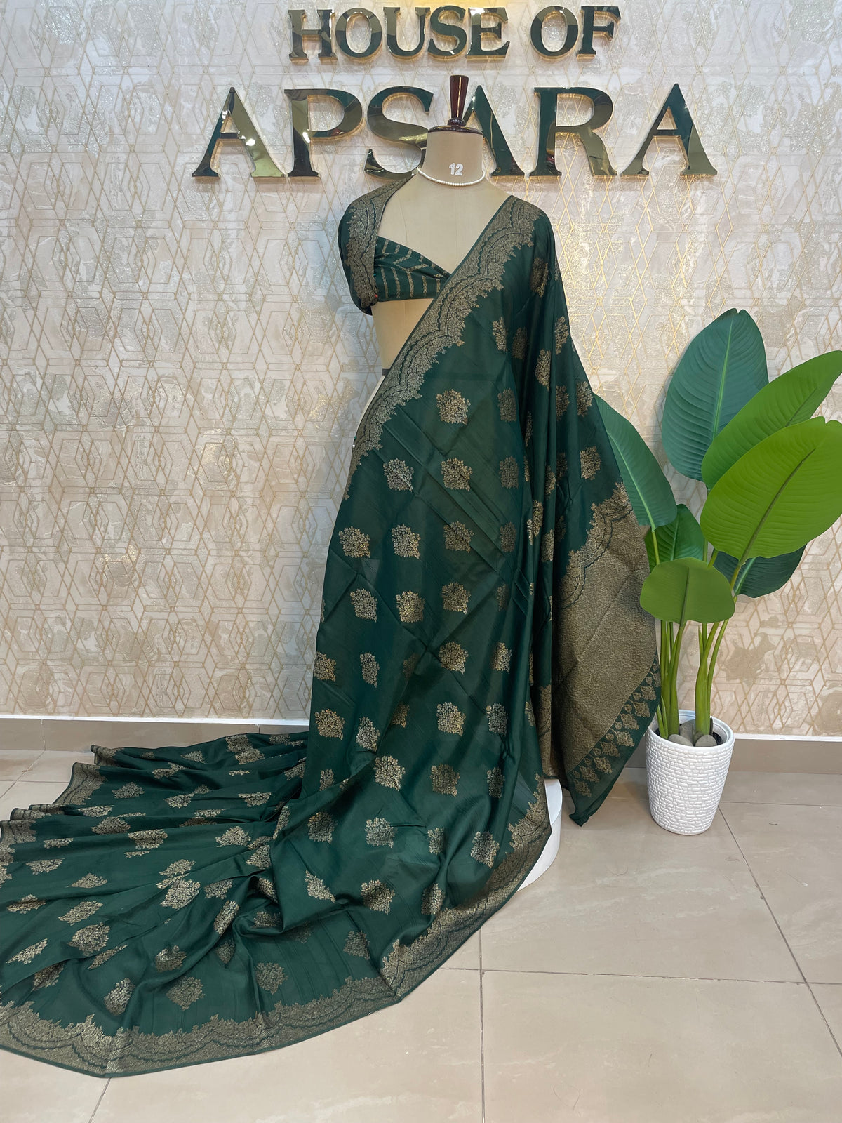 Green Banarasi Tussur Saree 102