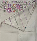 Beige Soft Tussur Cross Stitch Embroidery Saree 21