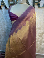 Gold n Purple Soft Tissue Saree 11