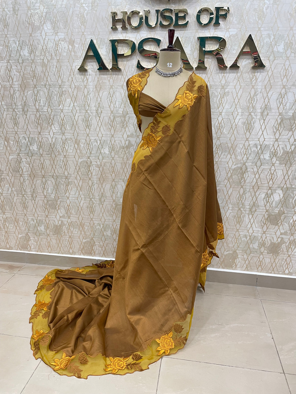 Mustard Yellow Tissue Silk Saree 54