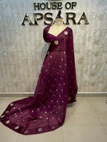 Wine Cotton Kota Checks Saree 66