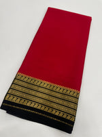Red Pure Mysore Silk Crepe Saree 01