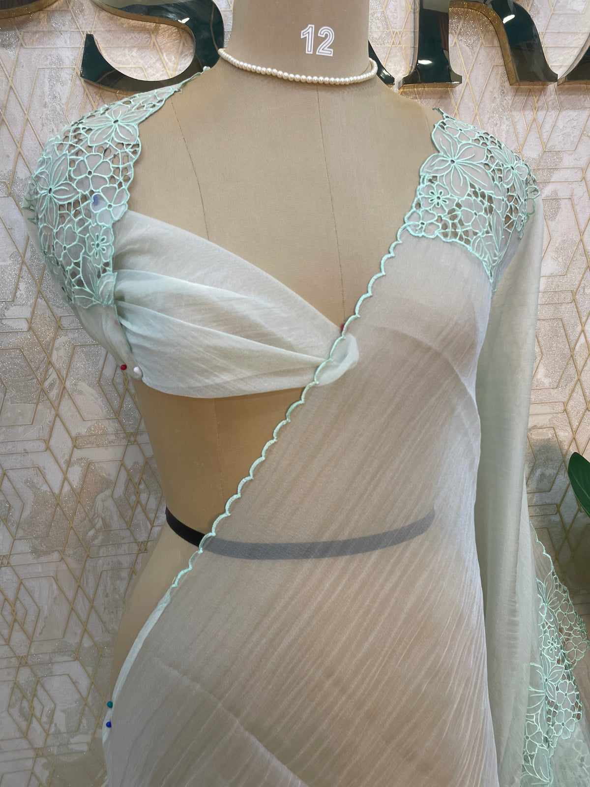 Teal Green Soft Organza Saree 208