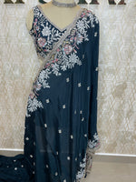 Black Handwork Stitched Blouse Designer Party Saree 55