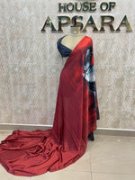 Maroon Digital Print Satin Saree 41