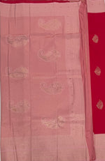 Red n Baby Pink Semi Silk Saree 42
