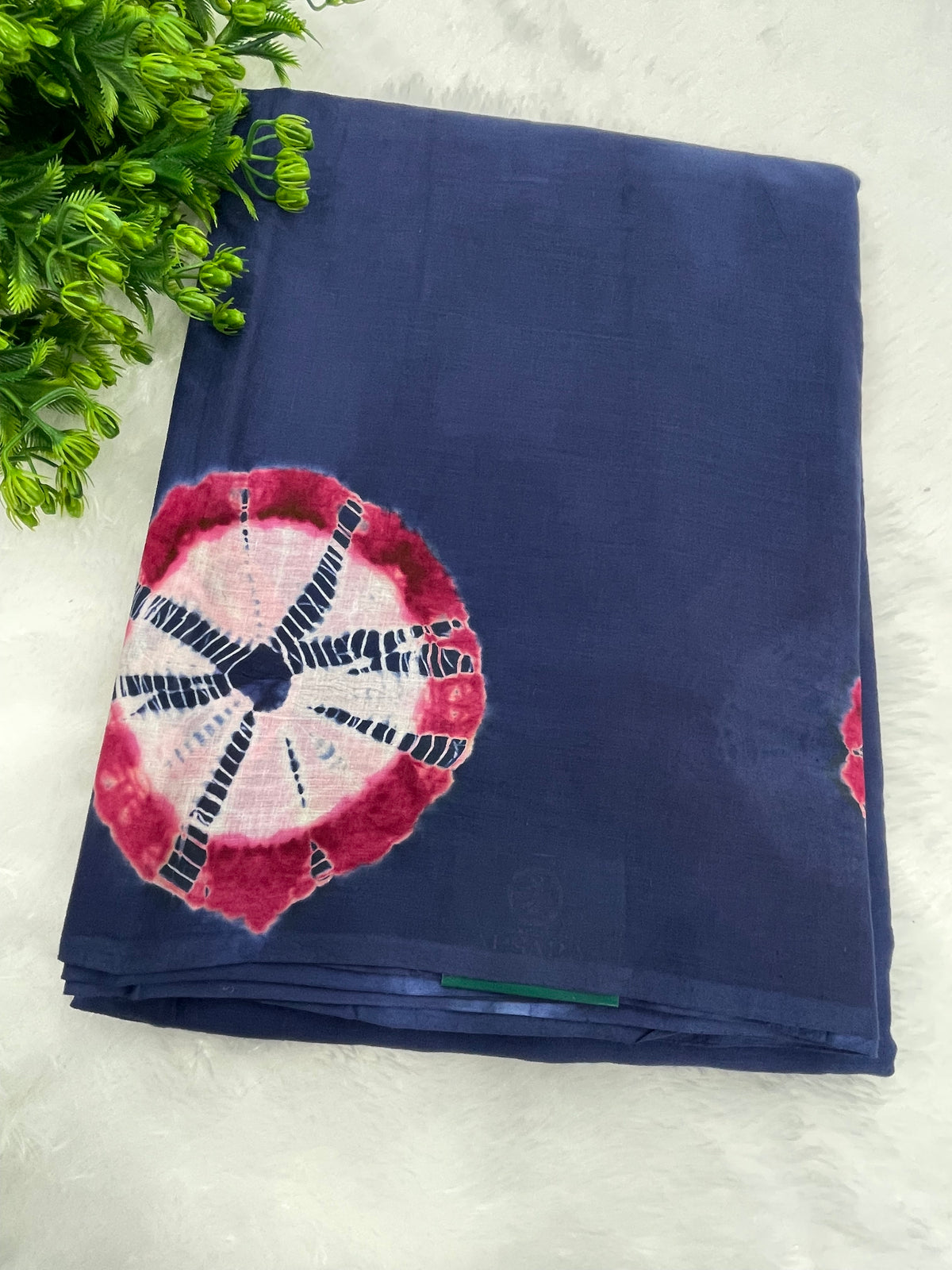 Navy Blue Pure Cotton Handblom Saree