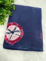 Navy Blue Pure Cotton Handblom Saree