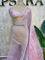 Baby Pink Soft Organza Saree 208