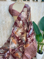 Maroon Tissue Digital Print Saree 94