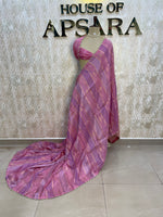 Pink Crepe n Tissue Fusion Saree 88